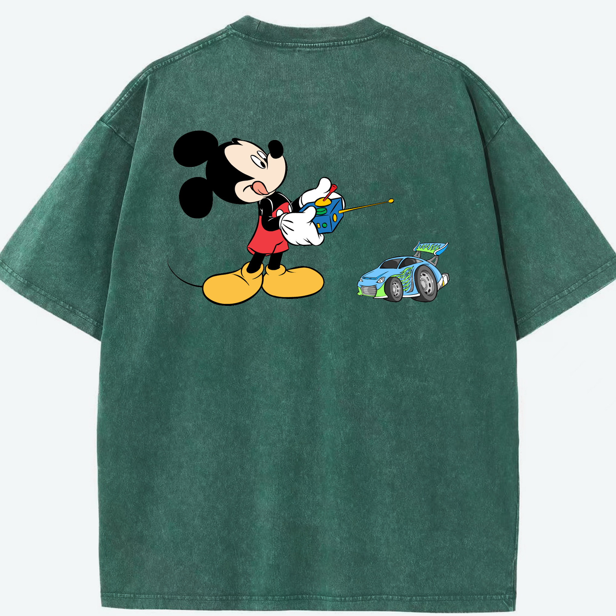 （画像用） ミッキーマウス Mickey Mouse 綿100% ヴィンテージ風 半袖Tシャツ（背面プリント）